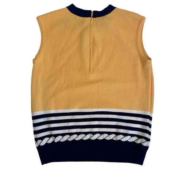 St. John Collection by Marie Gray Cami knit Sleeveless Blue/yellow Santana Sz S - Picture 3 of 12